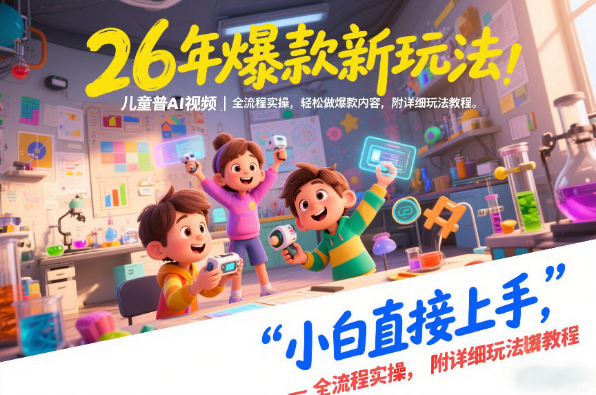 26年爆款新玩法，儿童科普AI视频，全流程实操，轻松做爆款内容，小白直接上手，附详细玩法教程 – 战狼项目网_分享创业资讯_最新网络项目资源-生财有道