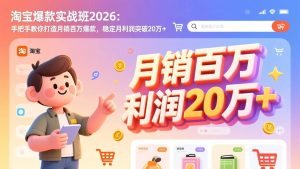 淘宝爆款实战班2026:手把手教你打造月销百万爆款,稳定月利润突破20万+ – 战狼项目网_分享创业资讯_最新网络项目资源-生财有道