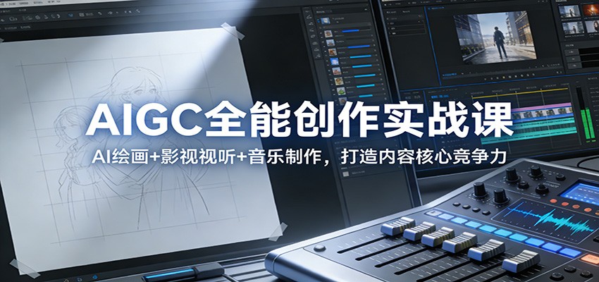 AIGC全能创作实战课：AI绘画+影视视听+音乐制作，打造内容核心竞争力 – 战狼项目网_分享创业资讯_最新网络项目资源-生财有道