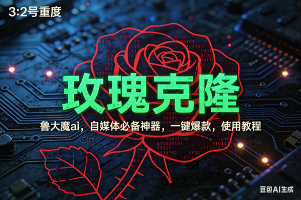 玫瑰克隆神器，ai鲁大魔，自媒体必备工具，一键爆款神器，详细教程。 – 战狼项目网_分享创业资讯_最新网络项目资源-生财有道