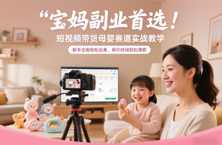 宝妈副业首选！短视频带货母婴赛道实战教学，新手也能轻松出单，碎片时间轻松增收 – 战狼项目网_分享创业资讯_最新网络项目资源-生财有道