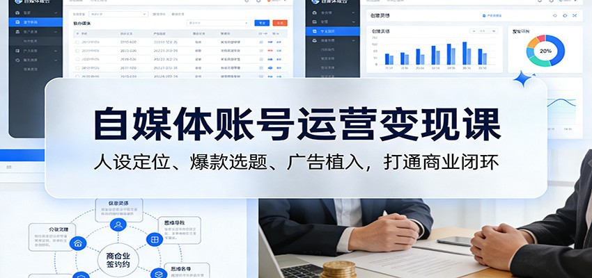 自媒体账号运营变现课：人设定位、爆款选题、广告植入，打通商业闭环 – 战狼项目网_分享创业资讯_最新网络项目资源-生财有道