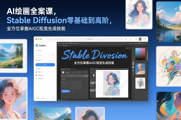 AI绘画全案课，Stable Diffusion零基础到高阶，全方位掌握AIGC视觉生成技能 – 战狼项目网_分享创业资讯_最新网络项目资源-生财有道