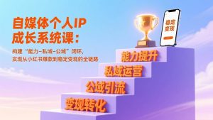 自媒体个人IP成长系统课：构建“能力-私域-公域”闭环，实现从小红书爆款到稳定变现的全链路 – 战狼项目网_分享创业资讯_最新网络项目资源-生财有道