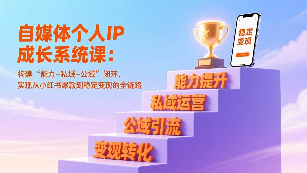 自媒体个人IP成长系统课：构建“能力-私域-公域”闭环，实现从小红书爆款到稳定变现的全链路 – 战狼项目网_分享创业资讯_最新网络项目资源-生财有道