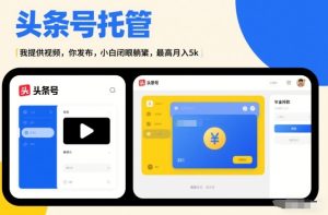 头条号AI托管，我提供视频，你发布，小白闭眼躺賺，最高月入5k+【揭秘】 – 战狼项目网_分享创业资讯_最新网络项目资源-生财有道