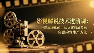 影视解说技术进阶课：一套市场化的、从文案到成片的完整内容生产方法 – 战狼项目网_分享创业资讯_最新网络项目资源-生财有道