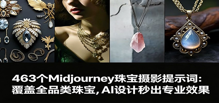 463个Midjourney珠宝摄影提示词：覆盖全品类珠宝，AI设计秒出专业效果 – 战狼项目网_分享创业资讯_最新网络项目资源-生财有道