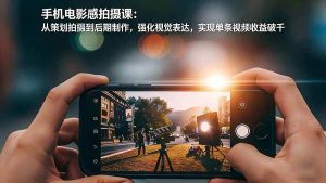 手机电影感拍摄课：从策划拍摄到后期制作，强化视觉表达，实现单条视频收益破千 – 战狼项目网_分享创业资讯_最新网络项目资源-生财有道