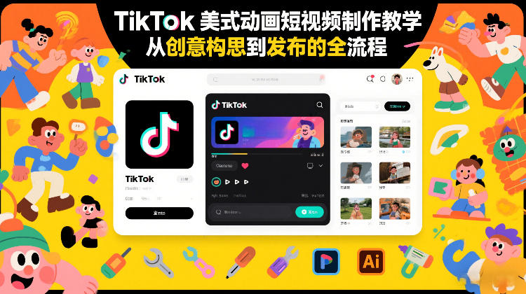 TikTok美式动画短视频制作教学，从创意构思到发布的全流程 – 战狼项目网_分享创业资讯_最新网络项目资源-生财有道