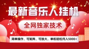 最新音乐人挂G，全网独家技术，简单操作，可矩阵，可放大，单机轻松月入5k+【揭秘】 – 战狼项目网_分享创业资讯_最新网络项目资源-生财有道