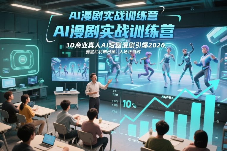 AI漫剧实战训练营，3D商业真人AI短剧漫剧引爆2026，流量红利期已至，入场正当时 – 战狼项目网_分享创业资讯_最新网络项目资源-生财有道