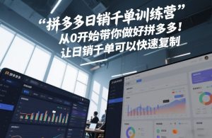 拼多多日销千单训练营，从0开始带你做好拼多多，让日销千单可以快速复制(更新26年1月) – 战狼项目网_分享创业资讯_最新网络项目资源-生财有道