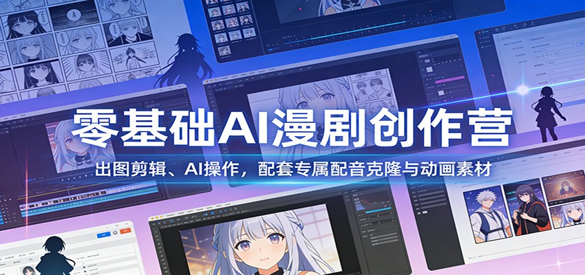 零基础AI漫剧创作营：出图剪辑、AI操作，配套专属配音克隆与动画素材 – 战狼项目网_分享创业资讯_最新网络项目资源-生财有道