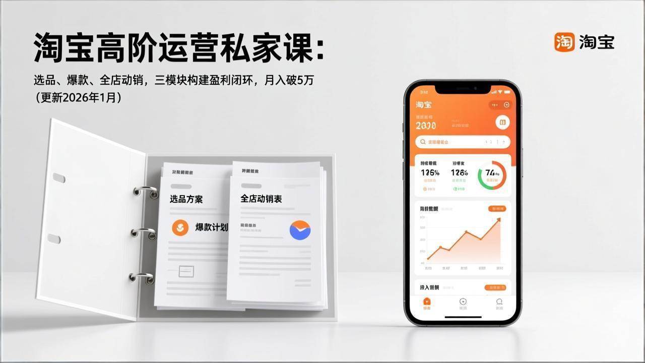 淘宝高阶运营私家课：选品、爆款、全店动销，三模块构建盈利闭环，月入破5万（更新26年1月） – 战狼项目网_分享创业资讯_最新网络项目资源-生财有道