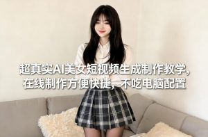 超真实AI美女短视频生成制作教学,在线制作方便快捷,不吃电脑配置,快速起号涨粉 – 战狼项目网_分享创业资讯_最新网络项目资源-生财有道