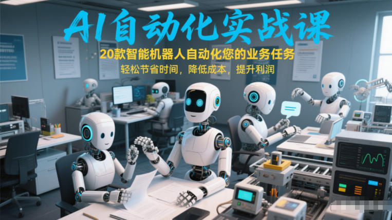 AI自动化实战课:20款智能机器人自动化您的业务任务,轻松节省时间,降低成本,提升利润
