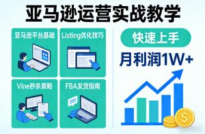 亚马逊运营实战教学,亚马逊平台+Listing优化+Vine秒杀+FBA发货等,快速上手,实现店铺月利润1W – 战狼项目网_分享创业资讯_最新网络项目资源-生财有道