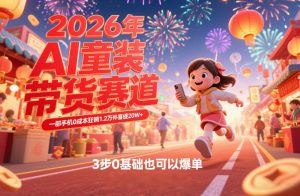 AI童装新春带货赛道,一部手机0成本狂销1.2万件喜提20W+,3步0基础也可以爆单 – 战狼项目网_分享创业资讯_最新网络项目资源-生财有道