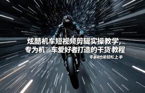 炫酷机车短视频剪辑实操教学,专为机车爱好者打造的干货教程,零基础也能轻松上手 – 战狼项目网_分享创业资讯_最新网络项目资源-生财有道