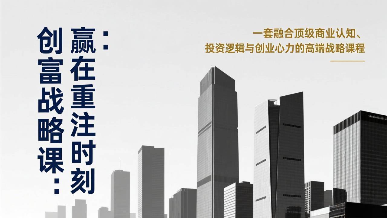 《创富战略课：赢在重注时刻》一套融合顶级商业认知、投资逻辑与创业心力的高端战略课程 – 战狼项目网_分享创业资讯_最新网络项目资源-生财有道