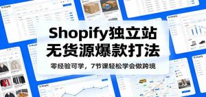 零经验可学，Shopify独立站无货源爆款打法，7节课轻松学会做跨境 – 战狼项目网_分享创业资讯_最新网络项目资源-生财有道