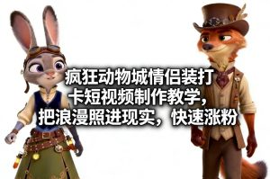 疯狂动物城情侣装打卡短视频制作教学，把浪漫照进现实，快速涨粉 – 战狼项目网_分享创业资讯_最新网络项目资源-生财有道