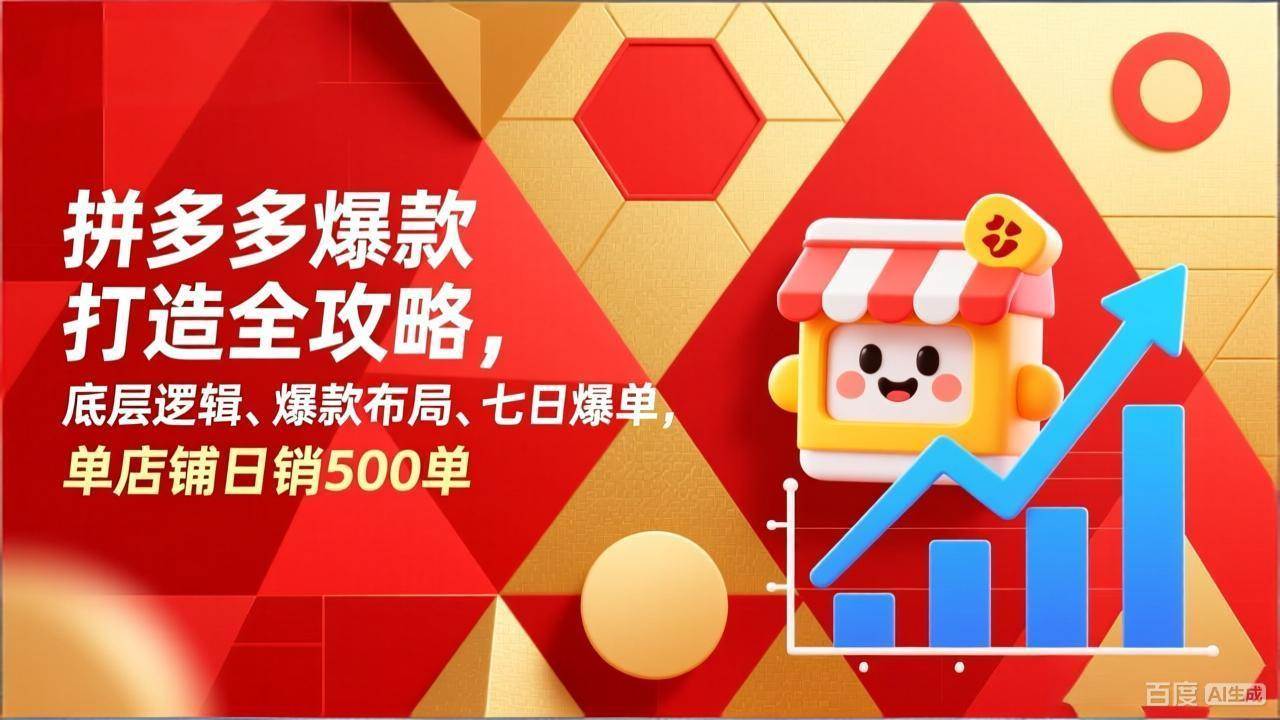 拼多多爆款打造全攻略，底层逻辑、爆款布局、七日爆单，单店铺日销500单 – 战狼项目网_分享创业资讯_最新网络项目资源-生财有道