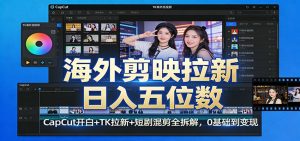 海外剪映拉新日入五位数：CapCut开白+TK拉新+短剧混剪全拆解，0基础到变现 – 战狼项目网_分享创业资讯_最新网络项目资源-生财有道