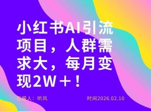 她通过这个AI项目每月做到2W＋的收入，最新小红书AI项目，人群需求大！ – 战狼项目网_分享创业资讯_最新网络项目资源-生财有道