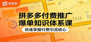 拼多多付费推广爆单知识体系课，快速掌握付费引流核心 – 战狼项目网_分享创业资讯_最新网络项目资源-生财有道