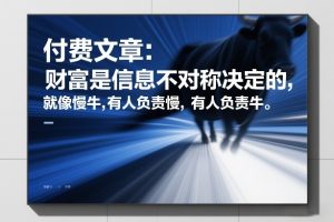 付费文章：财富是信息不对称决定的，就像慢牛，有人负责慢，有人负责牛 – 战狼项目网_分享创业资讯_最新网络项目资源-生财有道