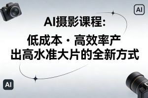 AI摄影课程，低成本高效率产出高水准大片的全新方式 – 战狼项目网_分享创业资讯_最新网络项目资源-生财有道