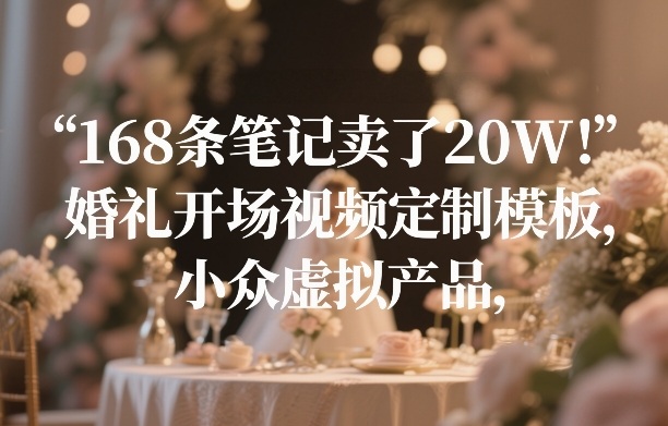 168条笔记卖了20W！婚礼开场视频定制模板，小众虚拟产品 – 战狼项目网_分享创业资讯_最新网络项目资源-生财有道