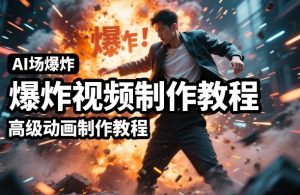 AI场景爆炸视频制作教程，利用人物实拍视频制作出高级的动画特效 – 战狼项目网_分享创业资讯_最新网络项目资源-生财有道