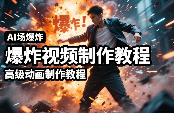AI场景爆炸视频制作教程，利用人物实拍视频制作出高级的动画特效 – 战狼项目网_分享创业资讯_最新网络项目资源-生财有道