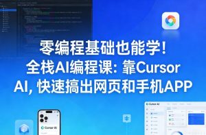 零编程基础也能学！全栈AI编程课：靠Cursor AI，快速搞出网页和手机APP – 战狼项目网_分享创业资讯_最新网络项目资源-生财有道
