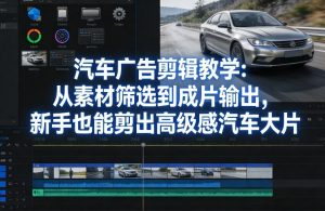 汽车广告剪辑教学：从素材筛选到成片输出，新手也能剪出高级感汽车大片 – 战狼项目网_分享创业资讯_最新网络项目资源-生财有道